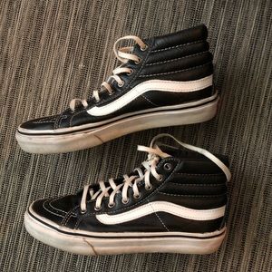 Vans leather sk8 hi black